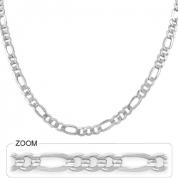 21gm 14k Solid White Gold Figaro Link Chain 18 inch