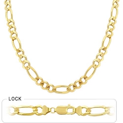 36gm 14k Solid Yellow Gold Open Figaro Chain 20 inch