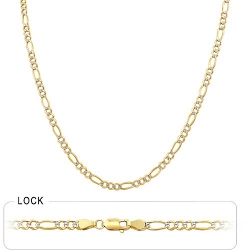 7.5 gm 14k Two Tone Gold Figaro Chain 16 inch (3.70 mm)