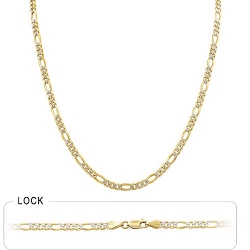 12g 14k Two Tone Gold Diamond Cut Figaro Chain 20 inch 3.80 mm