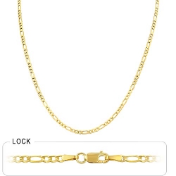 5gm 14k Solid Yellow Gold Open Figaro Chain 18 inch