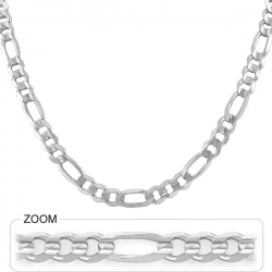 35.5gm 14k Solid White Gold Shiny Figaro Link Chain 20 inch