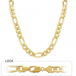 96gm 14k Yellow Gold Figaro Chain 22 inch (10.50 mm)