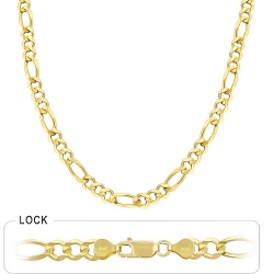 32gm 14k Solid Yellow Gold Open Figaro Chain 24 inch