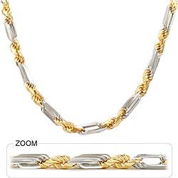 110 gm 14K Two Tone Gold Figarope Milano Necklace Chain 26