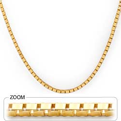 23gm 14k Solid Yellow Gold Box Necklace Chain 20 inch 2.5mm