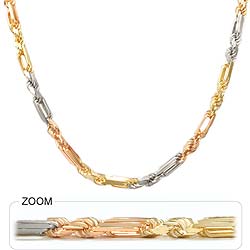 96gm 14K Tri Color Gold Figarope Milano Chain 26 inch