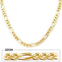 29gm 14K Yellow Gold Open Figaro Necklace Chain 7mm 22inch