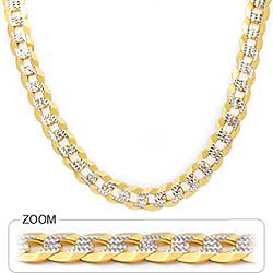 71gm 14K Yellow Gold Cuban White Link Chain  24 inch