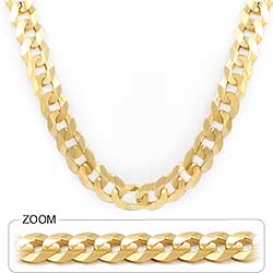 61gm 14K Yellow Gold Flat Cuban Pave Necklace Chain 22 inch