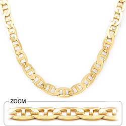 86gm men's 14K Yellow Gold Mariner Concave Necklace 24 inch