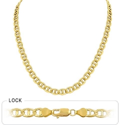 27gm 14k Two Tone Gold Mariner Concave Chain 24 inch