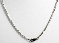 8.6 gm 14k Solid White Gold Diamond Cut Necklace Rope Chain 16