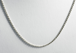 3.40gm 14k Solid White Gold Diamond Cut Rope Chain 16