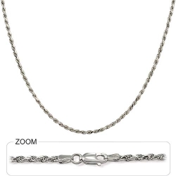 10.5 gm 14k Solid White Gold Diamond Cut Rope Chain 18 inch