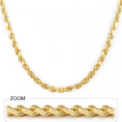 56gm 14k Yellow Gold Solid Heavy Rope Chain 24 inch