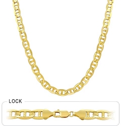 76gm 14k Solid Yellow Gold Mariner Concave Chain 22inch