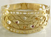 30 gm 14k Yellow Gold Italian Vintage Style Gemstone Bangel Bracelet