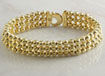 29gm 14k Yellow Gold Bead Italian 3Row Bracelet 8 inch