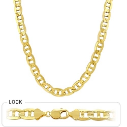 100gm 14k Yellow Gold Mariner Concave Chain 22 inch 11m