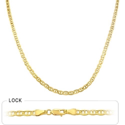 11.5gm 14k Yellow Gold Mariner Concave Chain 16 inch 4m