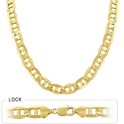 123gm 14k Yellow Gold Mariner Concave Heavy Chain 24 inch