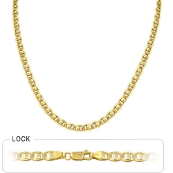 15.2gm 14k Two Tone Gold Mariner Concave Chain 18 inch