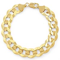 36 gm 14k Yellow Gold Flat Cuban Men's Bracelet 9 Inch