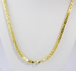 70gm 14k Yellow Gold Byzantine Chain Necklace 24 inch 4mm