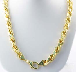 120gm Solid 14K Yellow Gold Rope Chain Necklace 28 inch 8mm