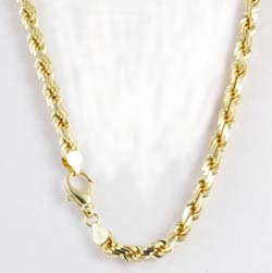 46gm Solid 14K Yellow Gold Rope Chain Necklace 20 inch 6.7mm