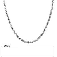 29.5gm 14k Solid White Gold Diamond Cut Rope Necklace Chain 24 inch