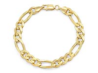 48.8 gm 14k Solid Yellow Gold Classic Figaro Bracelet Chain 8.5 inch