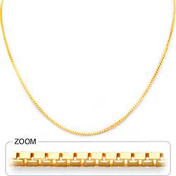 21gm Solid 14K Yellow Gold Box Chain Necklace 24 inch