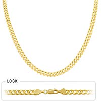 38.00gm 14k Solid Yellow Gold Flat Cuban Necklace Chain 22 inch 6.50mm