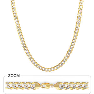 71.gm 14 K Two Tone Gold Men's Heavy cuban Pave Chain 30