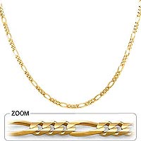 12.5gm 14k Yellow Gold Men Figaro Necklace Chain 20 inch