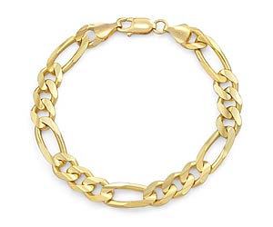 44.2 gm 14k Yellow Gold Figaro Bracelet Chain 8.50 inch 11 mm