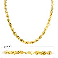 95.3gm 14k Solid Yellow Gold Diamond Cut Rope Women's Chain 22 inch