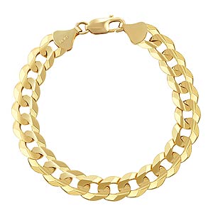 17.5gm 14K Yellow Gold Cuban Mens Bracelet 8 inch