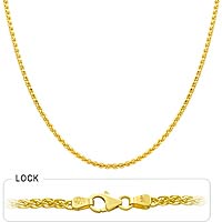 10.60 gm 14k Yellow Gold Women's Wheat Necklace Chain 18 inch