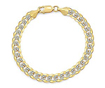 20gm 14K Yellow Gold Cuban Men Bracelet White Pave 8 inch