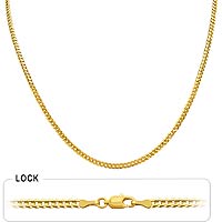 6 gm 14k Solid Yellow Gold Flat Cuban Pave Necklace Chain 16 inch