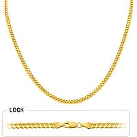 9.4gm 14k Solid Yellow Gold Flat Cuban Pave Necklace Chain 16 inch