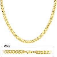 26 gm 14K Yellow Gold Flat Cuban Pave Necklace Chain 18