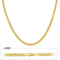 14.50 gm 14K Yellow Gold Mens Flat Cuban Pave Chain 18 inch