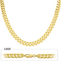 66gm 14K Yellow Gold Flat Cuban Pave Necklace Chain 24