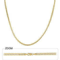 6.70 gm 14k Two Tone Gold Men's Heavy Cuban Pave Chain 16 inch