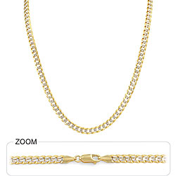 13.00 gm 14k Two Tone Gold Mens Heavy Cuban Pave Chain 16 inch