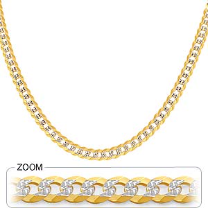 20.50 gm 14k Solid Y Gold Cuban Link Pave Mens Chain 18 inch